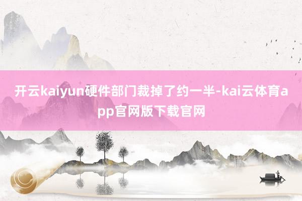 开云kaiyun硬件部门裁掉了约一半-kai云体育app官网版下载官网